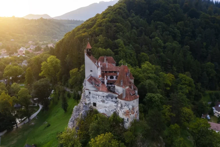 Bran Castle at sunset, Transylvania, Romania