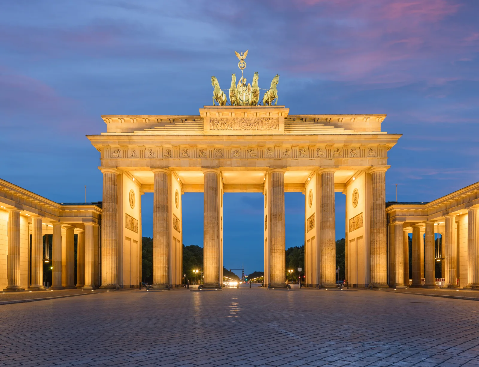 Brandenburg Gate in Berlin at dusk