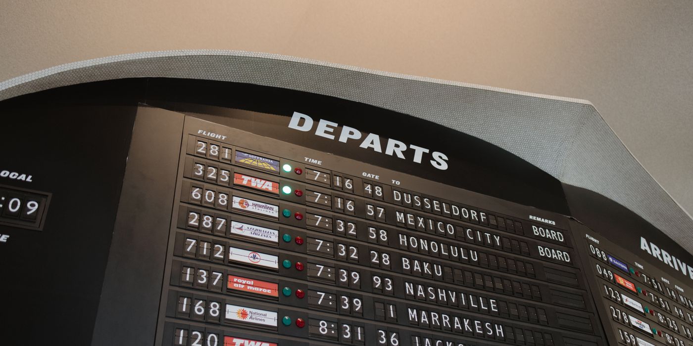 Retro split-flap departures board
