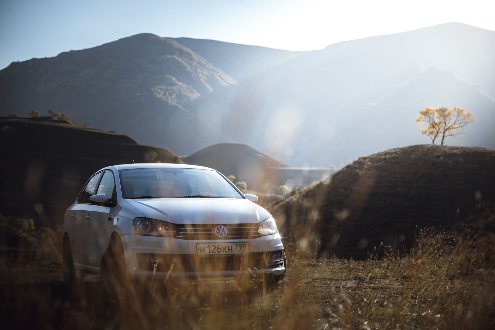 Car on a mountain road